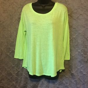 Bright green 3/4 sleeve top